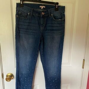 Sz6 Juicy Couture straight leg sequins jeans! Good used shape! 25 inseam!